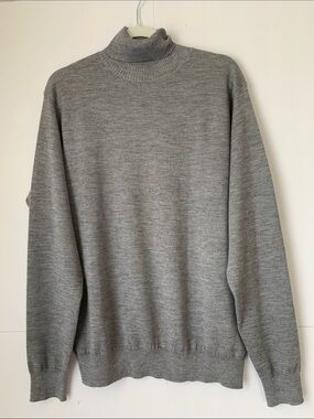 NWT Peter Millar Men's Grey Cashmere Silk Blend Turtleneck Sweater Size L